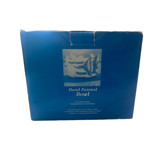 Hand Painted Ceramic Bowl With Sea Life Design - Fish Seahorse & Starfish Vibran - Picture 7 of 7